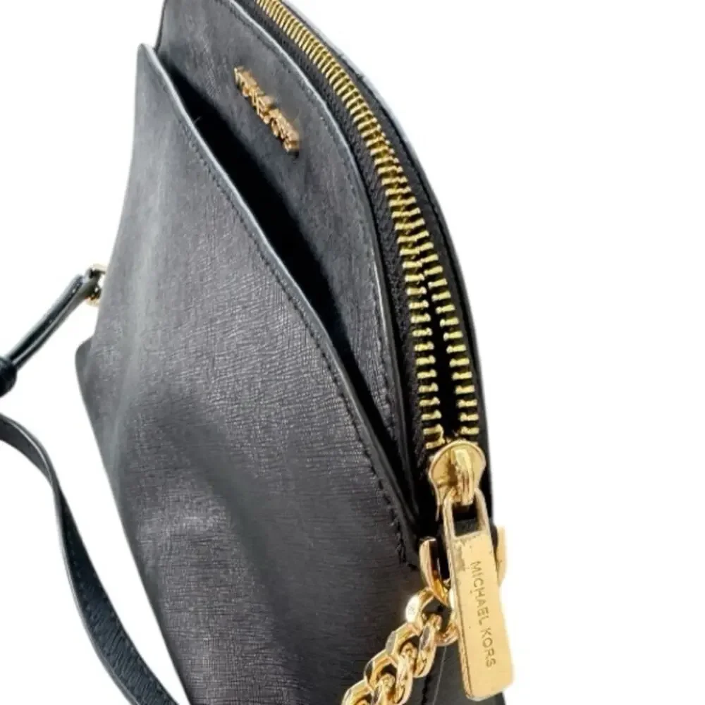 Michael Kors Black Leather Crossbody Handbag